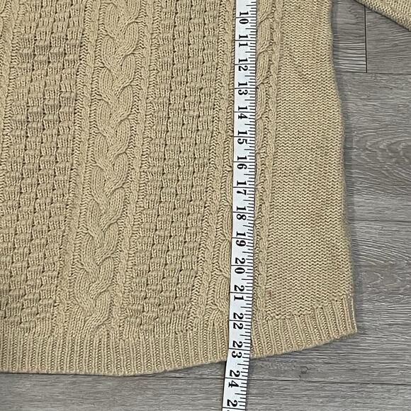 J. Crew Womens Cable Knit Sweater XS Classic Winter Fall Crewneck Neutral - Picture 5 of 7